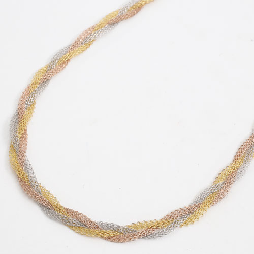 【DIBI】シルバー スリーカラー シルキー タッチネックレス イタリア直輸入 6,230円