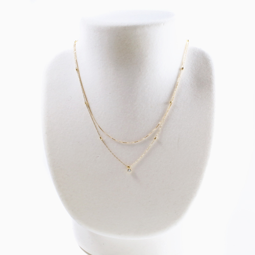 18金 ダイヤモンドネックレス K18 ステーション ミラクルカット_9