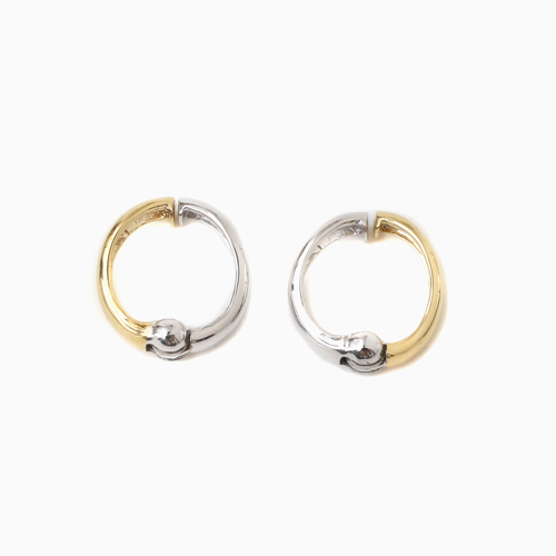 小さ目 18金(K18)ピアリング（ツーカラーウェイブ）正規品の通販は