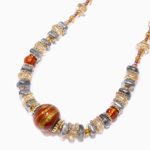 イタリア製 ベネチアンガラス ネックレス （チョコラート）の通販は