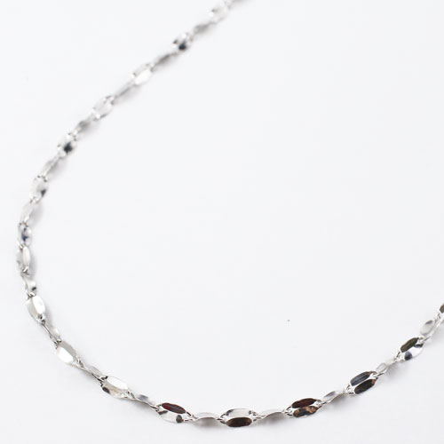 ◇新デザイン◇ １８金(K18WG)ホワイトゴールドネックレス 42cm 1.9g キール 【smtb-k】