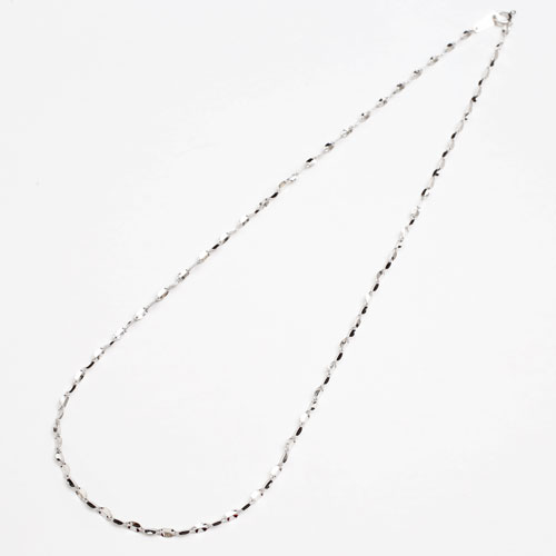 ◇新デザイン◇ １８金(K18WG)ホワイトゴールドネックレス 42cm 1.9g キール 【smtb-k】_4