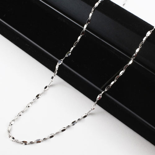 ◇新デザイン◇ １８金(K18WG)ホワイトゴールドネックレス 42cm 1.9g キール 【smtb-k】_5
