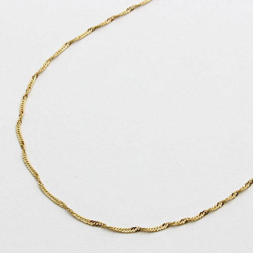 18金 ネックレス チェーン K18 42cm 0.7g スクリューチェーン ラッピング無料