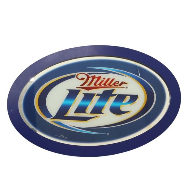 【送料無料】MILLER LITE ミラーライト パブミラー型 幅約71.5cm×奥行約46.5cm×厚さ約1cm 青白 沖縄・離島 配送不可 D