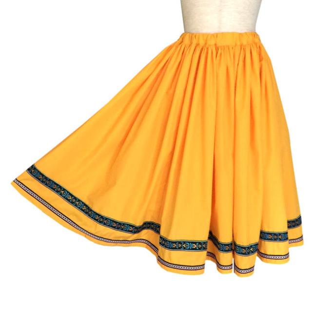 フォークダンス スカート シンプルフォークスカート ダンス衣装 黄色 舞台 ステージ衣装 日本製の通販はau Pay マーケット 西日本楽器