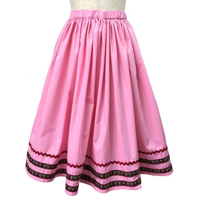 フォークダンス スカート シンプルフォークスカート ダンス衣装 ピンク 舞台 ステージ衣装 日本製の通販はau Pay マーケット 西日本楽器