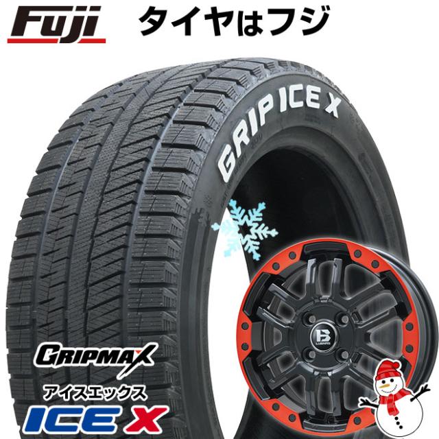 ライズ/ロッキー（ハイブリッド） スタッドレスタイヤ ホイール4本セット 195/65R16 グリップマックス アイスX RWL ホワイトレター(限定) ビッグウエイ B-LUGNAS FRD(マットブラック/レッドリム) 16インチの通販は