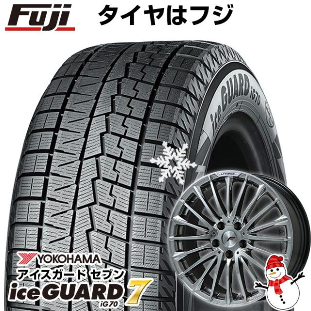 40系アルファード/ヴェルファイア用 スタッドレスタイヤ ホイール4本セット 225/60R18 ヨコハマ アイスガード7 セブンIG70 レアマイスター LF-FORCE クロームハイパーシルバー平座ナット 18インチ