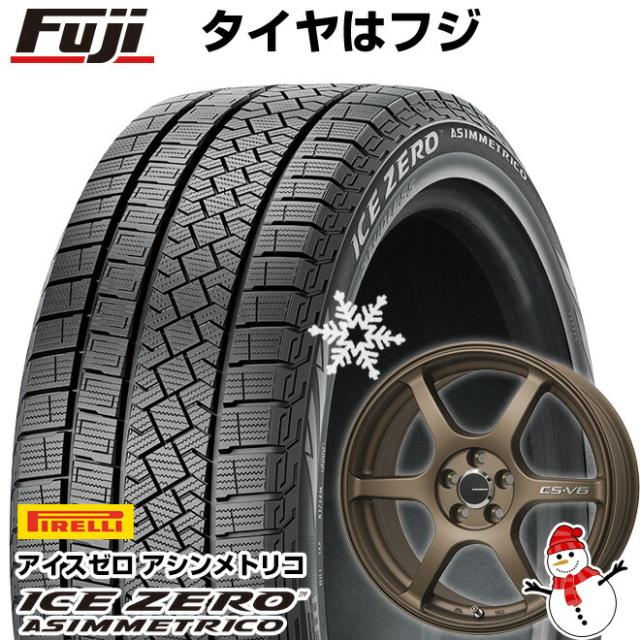 60系プリウス スタッドレスタイヤ ホイール4本セット 195/60R17 ピレリ ウィンター アイスゼロアシンメトリコ レアマイスター CS-V6(ブロンズ) 7J 17インチ