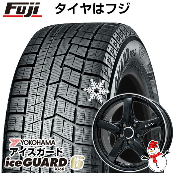 フリード 5穴/114 スタッドレスタイヤ ホイール4本セット 185/65R15 ヨコハマ アイスガード6 シックスIG60 レアマイスター CS-V(グロスブラック/リムポリッシュ) 15インチの通販は