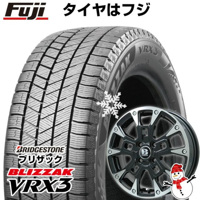 【軽自動車】N-BOX タント スペーシア スタッドレスタイヤ 銀輪4本仕かける 155/65R14 ブリヂストン ブリ背嚢 VRX3 ビッグウエイ B-LUGNAS BRD(黒いことポリッシュ/黒いことせつ然たる) 4.5J 14in