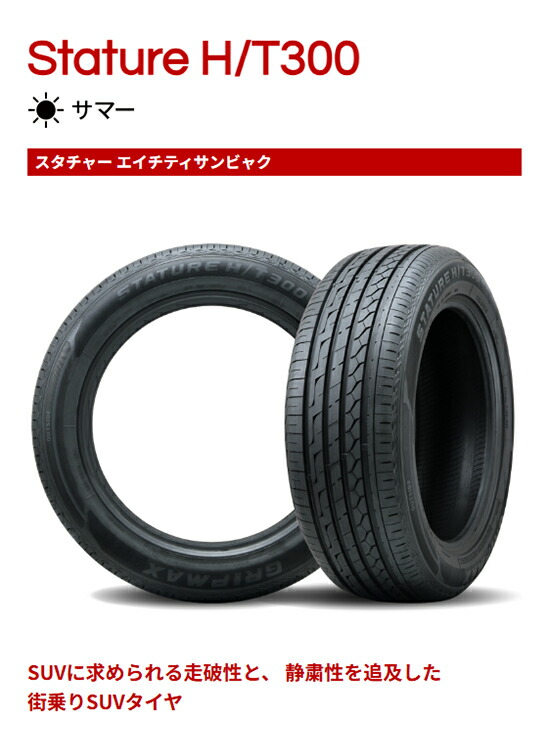 【送料無料】 GRIPMAX グリップマックス スタチャー H/T300 BSW ブラックサイドウォール(限定) 225/55R18 98V 夏タイヤ サマータイヤ 単品1本価格_2