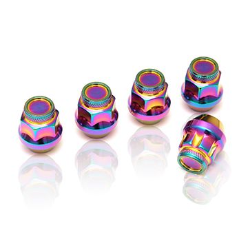 クロムモリブデン冷間鍛造レーシングナット＆ロックセット 12X1.25 21HEX (ショート レインボー)