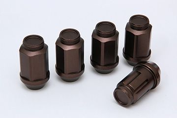 12X1.25 21HEX ジュラルミン冷間鍛造レーシングナット＆ロックセット(ロング ブロンズ)