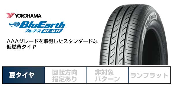 【送料無料】 YOKOHAMA ヨコハマ ブルーアース AE-01F AE01F 195/55R16 87V 夏タイヤ サマータイヤ 単品1本価格_1