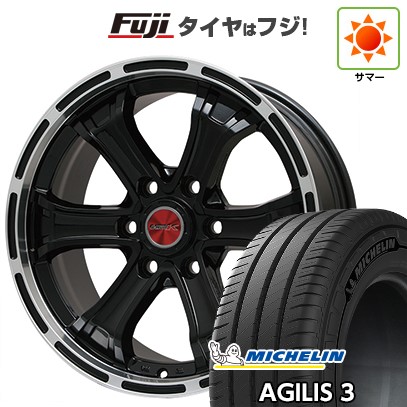 ハイエース200系 夏タイヤ ホイール4本セット 195/80R15 108/106S ミシュラン アジリス3 ビッグウエイ B-MUD K(グロスブラックリムポリッシュ) 15インチ