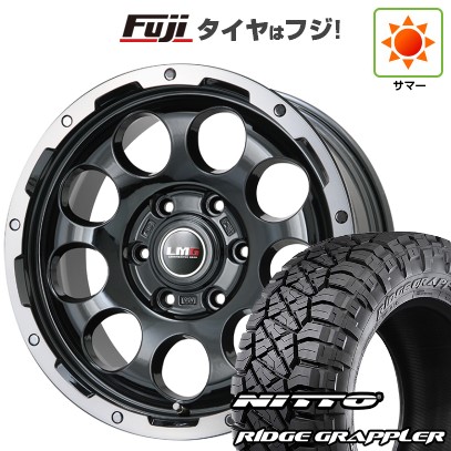 【パンク保証付き】プラド/ハイラックス 夏タイヤ ホイール4本セット 265/70R17 ニットー リッジグラップラー レアマイスター LMG CS-9 ブラック/ブラッククリアリム 17インチ