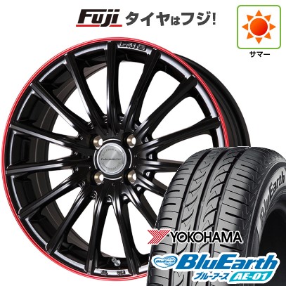 【新品 軽自動車】N-BOX タント スペーシア 夏タイヤ ホイール4本セット 165/55R15 ヨコハマ ブルーアース AE-01 レアマイスター LM-S FS15 (グロスブラック/レッドリム) 15インチの通販は