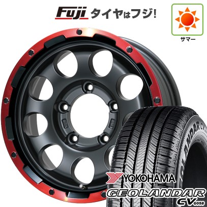 ジムニーシエラ/ジムニーノマド 夏タイヤ ホイール4本セット 215/70R16 ヨコハマ ジオランダー CV G058 レアマイスター LMG CS-9 マットブラック/レッドリム 16インチ