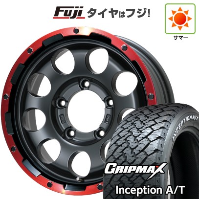 ジムニーシエラ/ジムニーノマド 夏タイヤ ホイール4本セット 215/75R15 グリップマックス インセプション A/T RWL(限定) レアマイスター LMG CS-9 マットブラック/レッドリム 15インチ