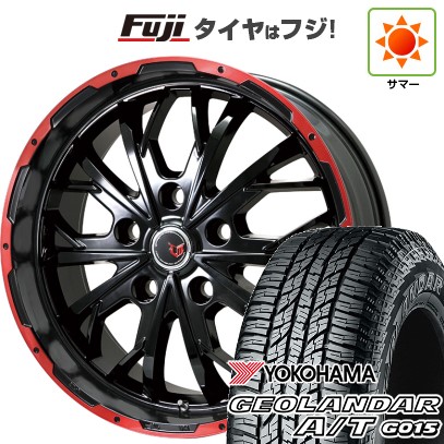 デリカD5 夏タイヤ ホイール4本セット 225/70R16 ヨコハマ ジオランダー A/T G015 RBL レアマイスター LMG ヴァスティア(グロスブラック/レッドリム) 16インチ