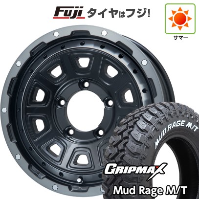 ジムニーシエラ/ジムニーノマド 夏タイヤ ホイール4本セット 195/80R15 グリップマックス マッドレイジM/T RWL(限定) レアマイスター LMG DS-10 ブラック/ブラッククリアリム 15インチ