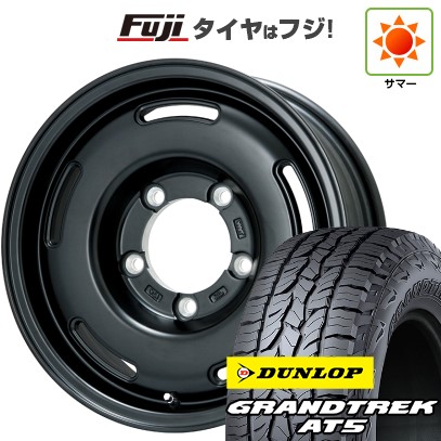 ジムニーシエラ/ジムニーノマド 夏タイヤ ホイール4本セット 195/80R15 ダンロップ グラントレック AT5 プレミックス プディン(マットブラック) 15インチ