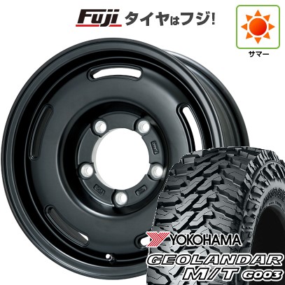 ジムニーシエラ/ジムニーノマド 夏タイヤ ホイール4本セット 195/80R15 ヨコハマ ジオランダー M/T G003 プレミックス プディン(マットブラック) 15インチ