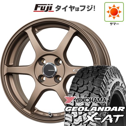 【軽自動車】N-BOX タント スペーシア 夏タイヤ ホイール4本セット 155/65R14 ヨコハマ ジオランダー X-AT G016 RBL レアマイスター CS-V6(ブロンズ) 14インチ