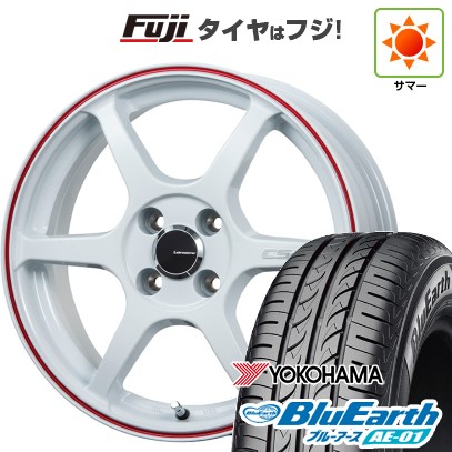 【新品 軽自動車】N-BOX タント スペーシア 夏タイヤ ホイール4本セット 155/65R14 ヨコハマ ブルーアース AE-01 レアマイスター CS-V6(ホワイト/レッドライン) 14インチの通販は