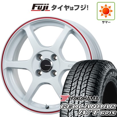 【新品 軽自動車】N-BOX タント スペーシア 夏タイヤ ホイール4本セット 155/65R14 ヨコハマ ジオランダー A/T G015 RBL レアマイスター CS-V6(ホワイト/レッドライン) 14インチの通販は 71,000円