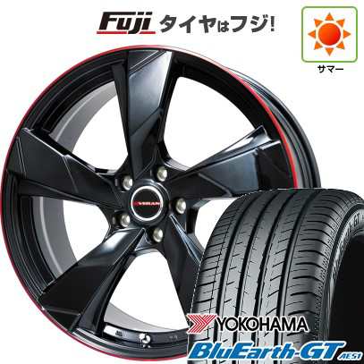 【新品】シエンタ 2022- 夏タイヤ ホイール4本セット 195/55R16 ヨコハマ ブルーアース GT AE51 プレミックス ヴェランV(グロスブラック/レッドリム) 16インチの通販は