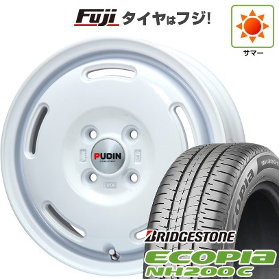 【新品 軽自動車】N-BOX タント スペーシア 夏タイヤ ホイール4本セット 155/65R14 ブリヂストン エコピア NH200 C プレミックス プディン(ホワイト) 14インチの通販は