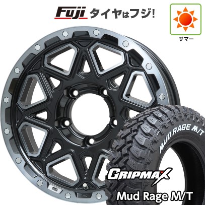 【新品】ジムニーシエラ 夏タイヤ ホイール4本セット 195/80R15 グリップマックス マッドレイジM/T RWL(限定) レアマイスター LMG モンタグナ(ブラックポリッシュ/ブラッククリア) 15インチの通販は
