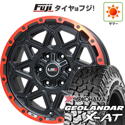 プラド/ハイラックス 夏タイヤ ホイール4本セット 265/65R17 ヨコハマ ジオランダー X-AT G016 RBL レアマイスター LMG モンタグナ(マットブラック/レッドリム) 17インチ