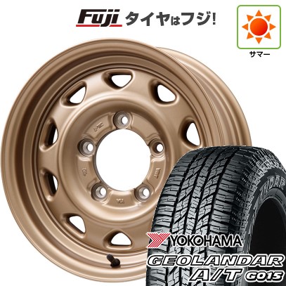 【新品】ジムニーシエラ 夏タイヤ ホイール4本セット 195/80R15 ヨコハマ ジオランダー A/T G015 RBL レアマイスター LMG OFF-STYLE(マットゴールド) 15インチ