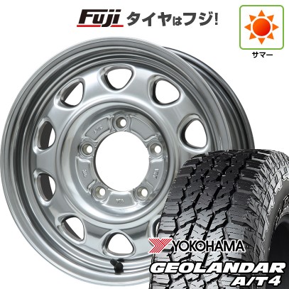 ジムニーシエラ/ジムニーノマド 夏タイヤ ホイール4本セット 215/75R15 ヨコハマ ジオランダー A/T4 G018 RBL レアマイスター LMG OFF-STYLE(ハイパーシルバー) 15インチ