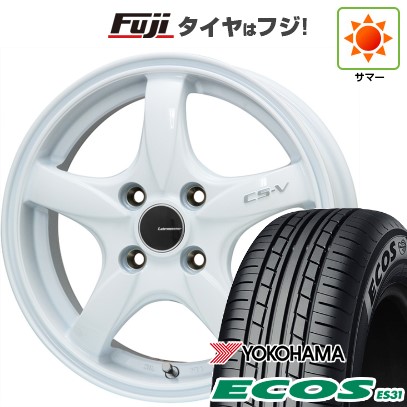 日本製 【軽自動車】N-BOX タント スペーシア 夏タイヤ ホイール4本セット 165/55R15 ヨコハマ エコス ES31 レアマイスター CS-V(ホワイト) 15インチ