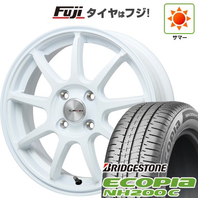 【新品 軽自動車】N-BOX タント スペーシア 夏タイヤ ホイール4本セット 155/65R14 ブリヂストン エコピア NH200 C レアマイスター LMスポーツLM-QR ホワイト 14インチ