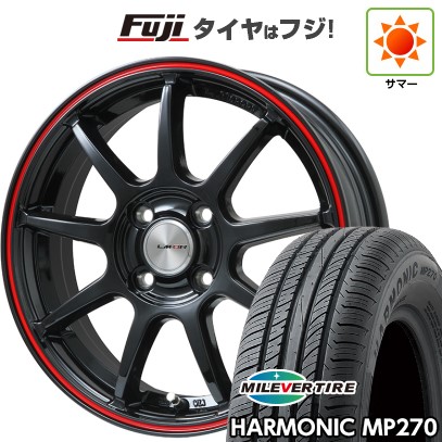 夏タイヤ ホイール4本セット 155/65R14 ミレバー ハーモニック MP270(限定) ナイトロパワー M10 PERSHING KC BARREL BLACK EDITION 14インチ 新品 軽自動車N-BOX タント スペーシア 夏タイヤ ホイール４本セット