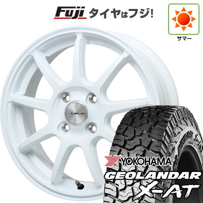【軽自動車】N-BOX タント スペーシア 夏タイヤ ホイール4本セット 155/65R14 ヨコハマ ジオランダー X-AT G016 RBL レアマイスター LMスポーツLM-QR ホワイト 14インチ