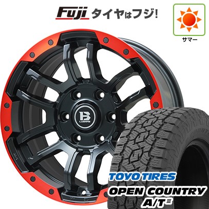 プラド/ハイラックス 夏タイヤ ホイール4本セット 265/65R17 トーヨー オープンカントリー A/T III RBL ビッグウエイ B-LUGNAS FRD(マットブラック/レッドリム) 17インチ