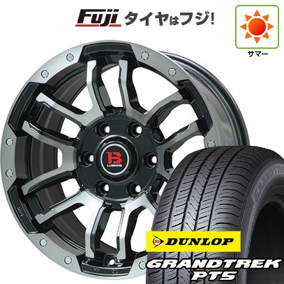 プラド/ハイラックス 夏タイヤ ホイール4本セット 265/60R18 ダンロップ グラントレック PT5 ビッグウエイ B-LUGNAS FRD(ブラックポリッシュ/ブラッククリア) 18インチ