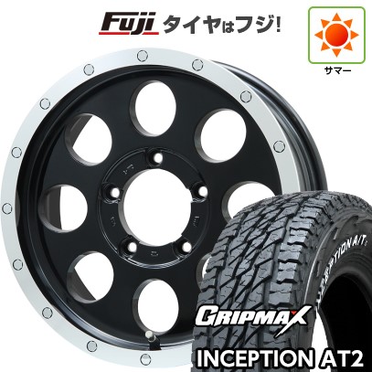 【新品】ジムニー 夏タイヤ ホイール4本セット 175/80R16 グリップマックス インセプション A/TII RWL(限定) レアマイスター LMG CS-8 グロスブラック/リムポリッシュ 16インチの通販は 90,700円