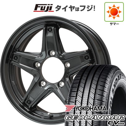 ジムニーシエラ/ジムニーノマド 夏タイア 銀輪4本仕かける 195/80R15 ヨコハマ ジオランダー CV G058 レアマイスター LMG エトナ(ディープグレー) 15in