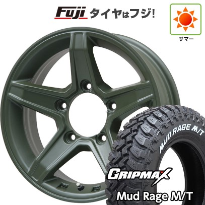 ジムニーシエラ/ジムニーノマド 夏タイヤ ホイール4本セット 195/80R15 グリップマックス マッドレイジM/T RWL(限定) プレミックス エステラ(オリーブグリーン) 15インチ