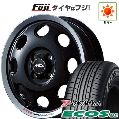 日本製 【軽自動車】N-BOX タント スペーシア 夏タイヤ ホイール4本セット 165/55R15 ヨコハマ エコス ES31 MID WHEELS マネキ 15インチ