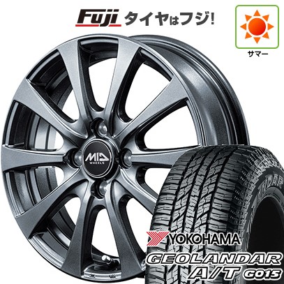 【軽自動車】N-BOX タント スペーシア 夏タイヤ ホイール4本セット 165/55R15 ヨコハマ ジオランダー A/T G015 RBL MID WHEELS G10 15インチ