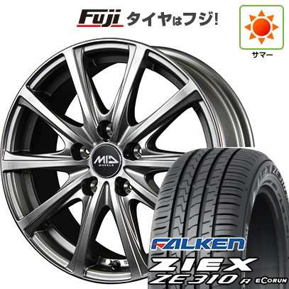 【新品】フリード 5穴/114 夏タイヤ ホイール4本セット 195/55R16 ファルケン ジークス ZE310R エコラン（限定） MID ユーロスピード V25 メタリックグレー 16インチの通販は